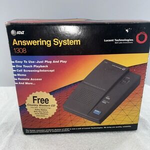 Vintage Remote Answering System Machine AT&T 1308 Easy To Use Plug In And Play